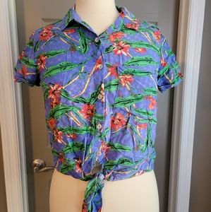 Hawaiian button up half shirt